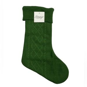 Elanze holiday olive green colored Christmas stocking never before used!